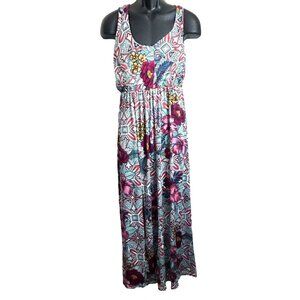 Women Love Tropical Print Maxi Sundress  Razor Back